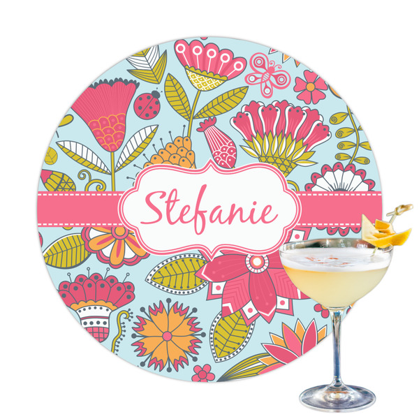 Custom Wild Flowers Printed Drink Topper (Personalized)