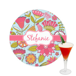 Wild Flowers Printed Drink Topper -  2.5" (Personalized)
