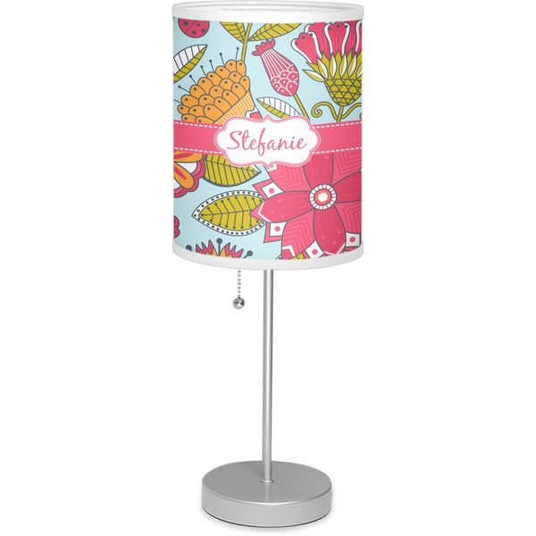 Custom Wild Flowers Lamp with Drum Shade (Personalized)