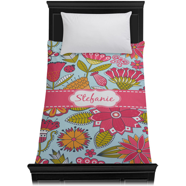 Wild Flowers Duvet Cover - Twin - On Bed - No Prop