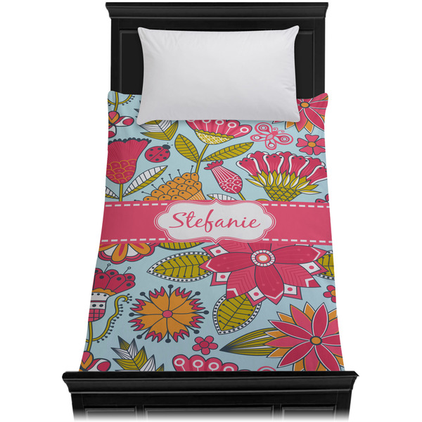 Wild Flowers Duvet Cover - Twin XL - On Bed - No Prop