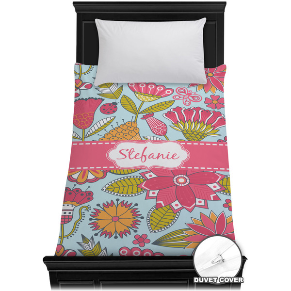 Custom Wild Flowers Duvet Cover - Twin XL (Personalized)