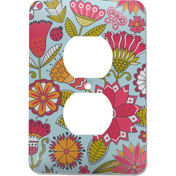 Custom Wild Flowers Electric Outlet Plate