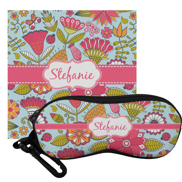 Custom Wild Flowers Eyeglass Case & Cloth (Personalized)
