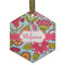 Wild Flowers Frosted Glass Ornament - Hexagon