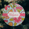 Wild Flowers Frosted Glass Ornament - Round (Lifestyle)