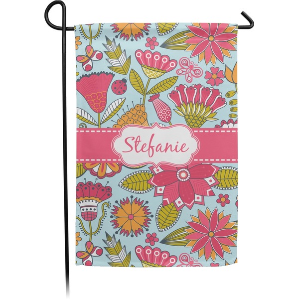Custom Wild Flowers Small Garden Flag - Double Sided w/ Name or Text