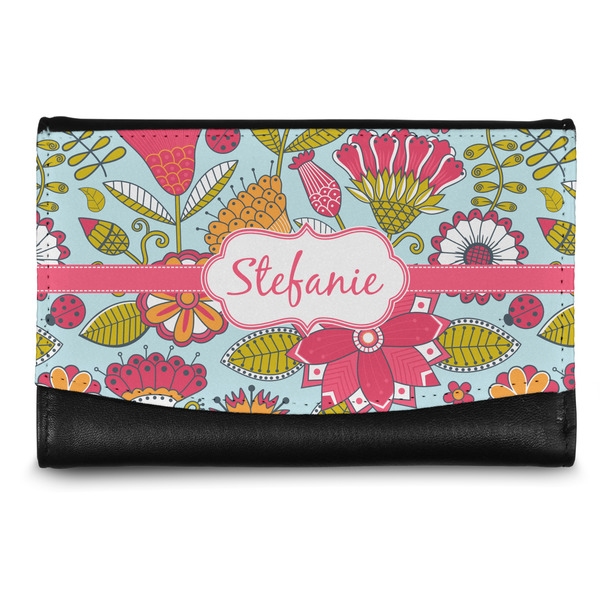 Custom Wild Flowers Genuine Leather Women's Wallet - Small (Personalized)