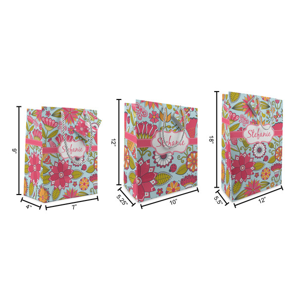 Wild Flowers Gift Bags - All Sizes - Dimensions