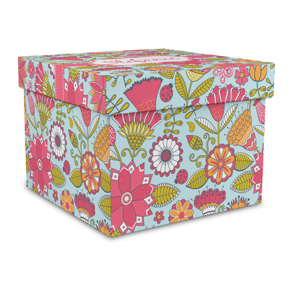Custom Wild Flowers Gift Box with Lid - Canvas Wrapped - Large (Personalized)