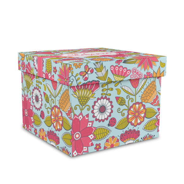 Custom Wild Flowers Gift Box with Lid - Canvas Wrapped - Medium (Personalized)