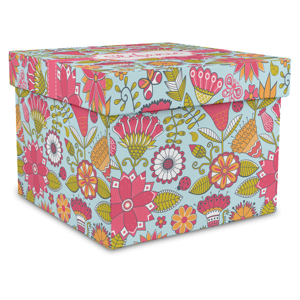 Custom Wild Flowers Gift Box with Lid - Canvas Wrapped - X-Large (Personalized)