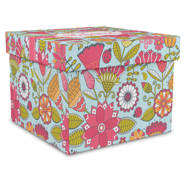 Custom Wild Flowers Gift Box with Lid - Canvas Wrapped - XX-Large (Personalized)