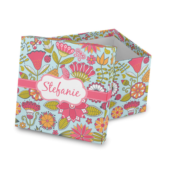 Custom Wild Flowers Gift Box with Lid - Canvas Wrapped (Personalized)