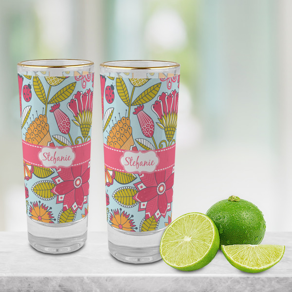 Wild Flowers Glass Shot Glass - 2 oz - LIFESTYLE