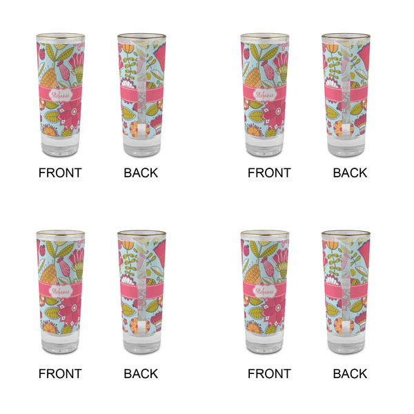 Wild Flowers Glass Shot Glass - 2 oz - Set of 4 - APPROVAL