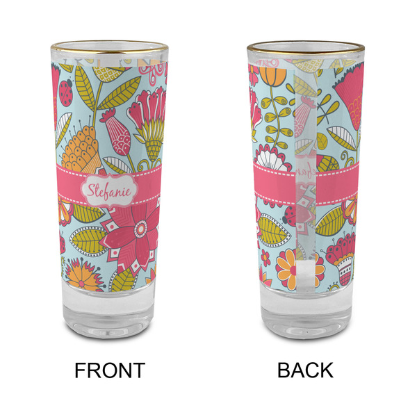 Wild Flowers Glass Shot Glass - 2 oz - Single - APPROVAL