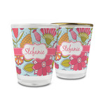 Wild Flowers Glass Shot Glass - 1.5 oz (Personalized)