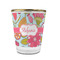 Wild Flowers Glass Shot Glass - 1.5 oz - with Gold Rim - Single (Personalized)