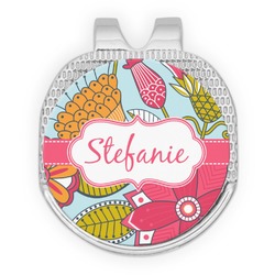 Wild Flowers Golf Ball Marker - Hat Clip - Silver