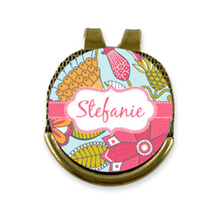Wild Flowers Golf Ball Marker - Hat Clip - Gold