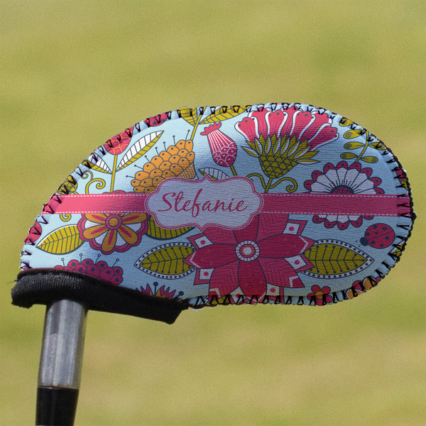 Custom Wild Flowers Golf Club Iron Cover (Personalized)