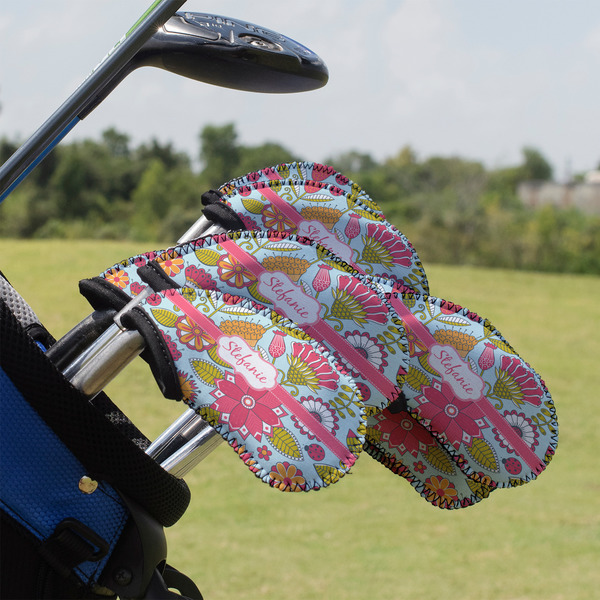 Custom Wild Flowers Golf Club Iron Cover - Set of 9 (Personalized)