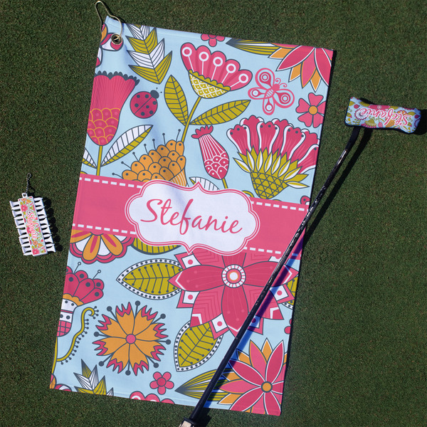 Custom Wild Flowers Golf Towel Gift Set (Personalized)