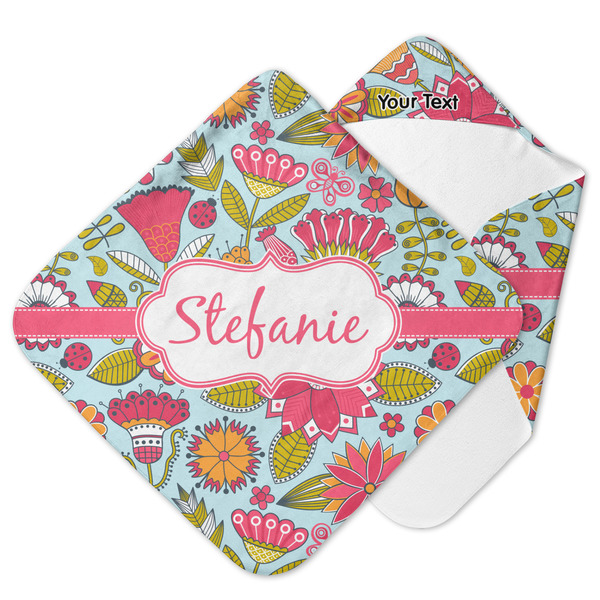 Custom Wild Flowers Hooded Baby Towel (Personalized)