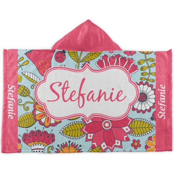 Custom Wild Flowers Kids Hooded Towel (Personalized)