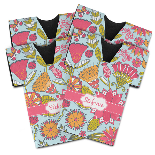 Wild Flowers Jersey Bottle Cooler - Set of 4 - MAIN (flat)