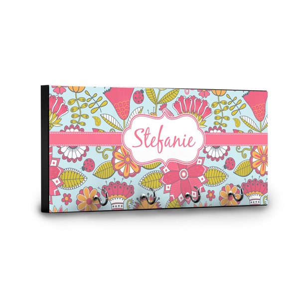 Wild Flowers Key Hanger - Front View with Hooks