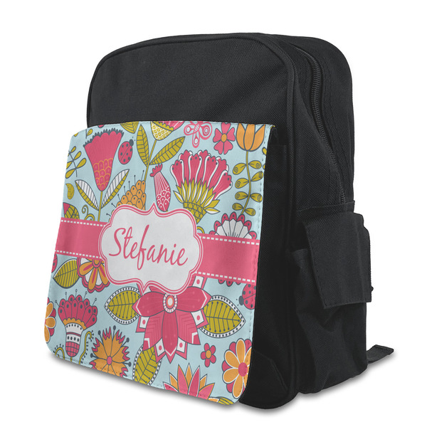 Custom Wild Flowers Preschool Backpack (Personalized)