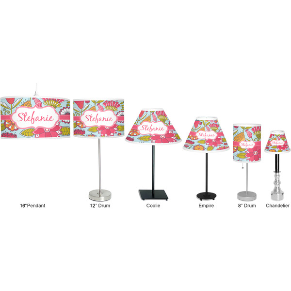 Wild Flowers Lamp Full View Size Comparison