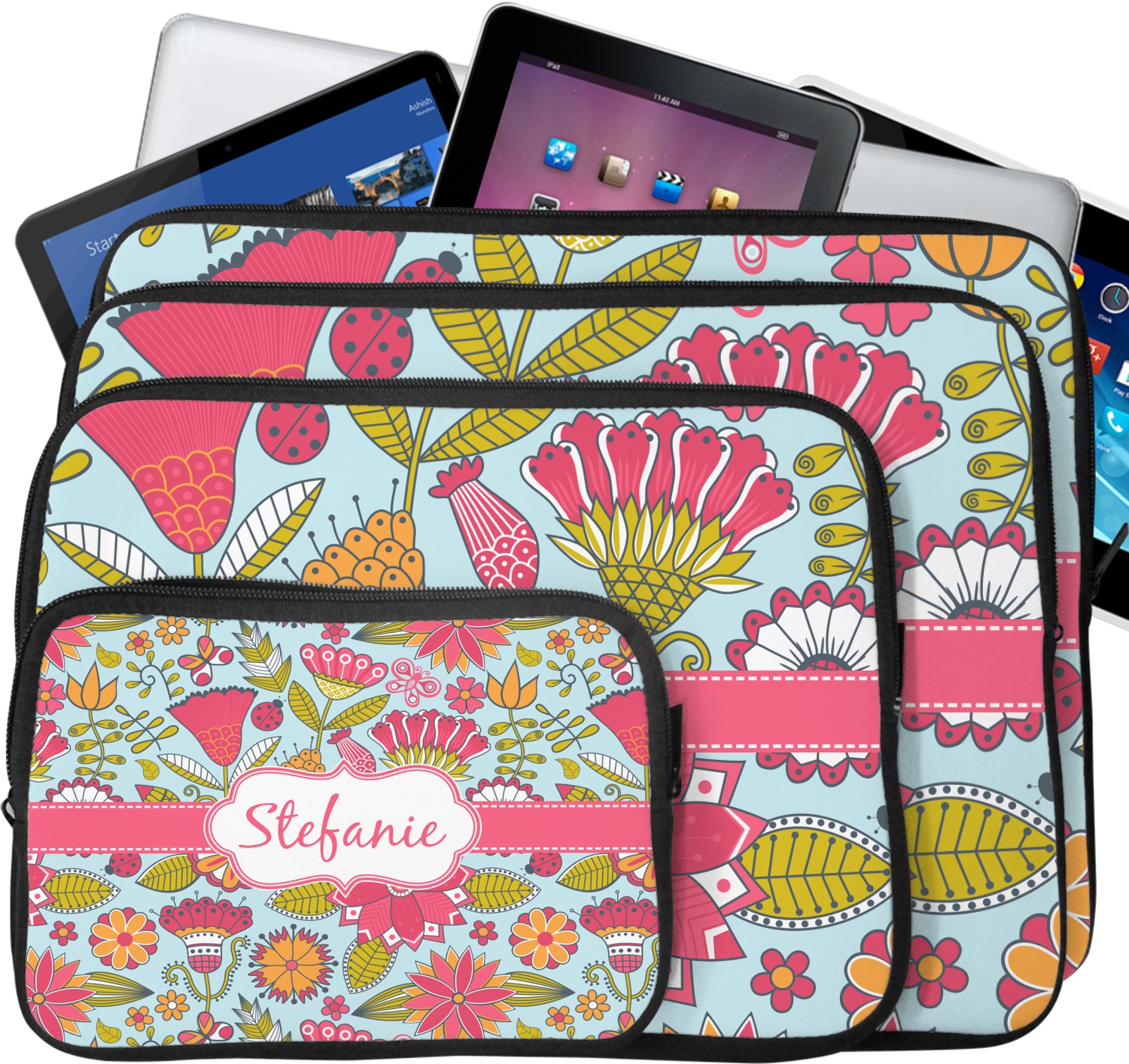 Wild Flowers Laptop Sleeve / Case (Personalized) YouCustomizeIt