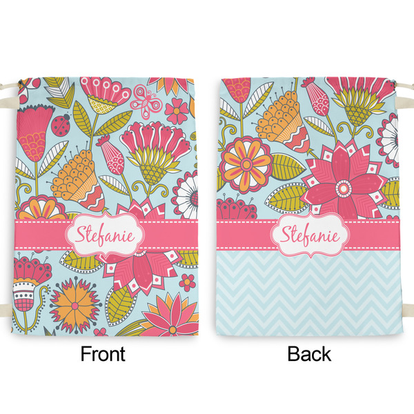 Wild Flowers Large Laundry Bag - Front & Back View