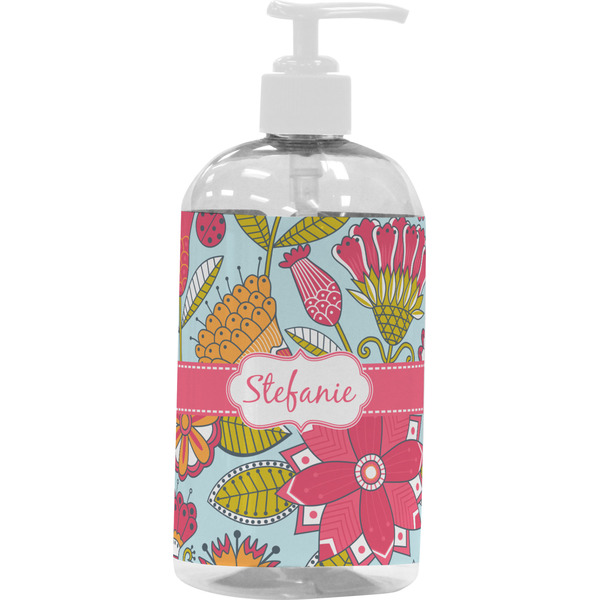 Wild Flowers Large Liquid Dispenser (16 oz) - White