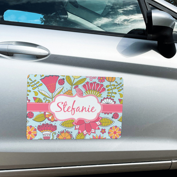 Wild Flowers Large Rectangle Car Magnets- In Context