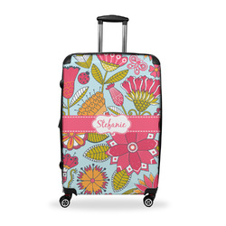 Wild Flowers Suitcase - 28" Large - Checked w/ Name or Text
