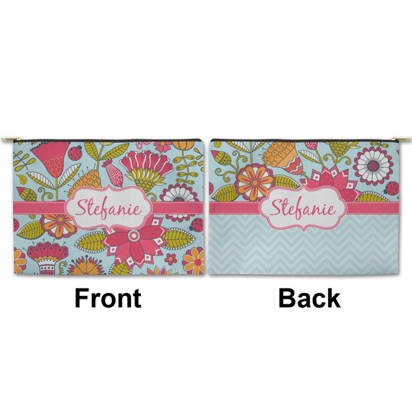 Wild Flowers Large Zipper Pouch Approval (Front and Back)