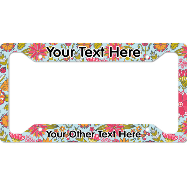 Custom Wild Flowers License Plate Frame - Style A (Personalized)