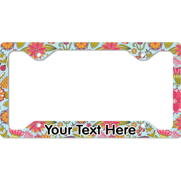 Custom Wild Flowers License Plate Frame - Style C (Personalized)