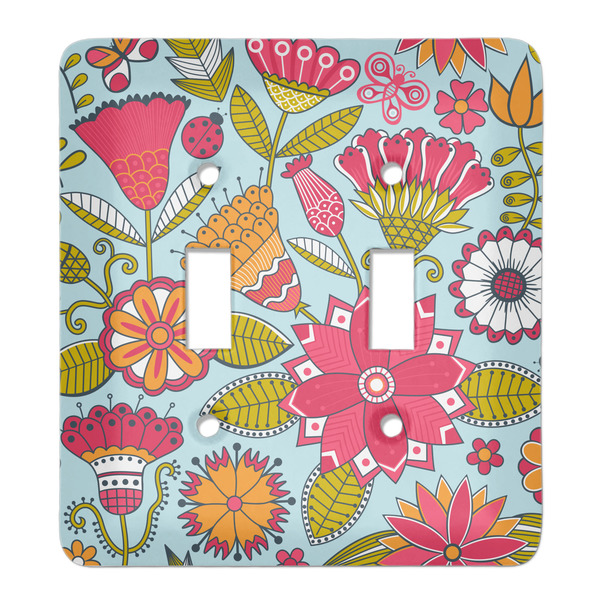 Custom Wild Flowers Light Switch Cover (2 Toggle Plate)