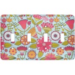 Wild Flowers Light Switch Cover (4 Toggle Plate)
