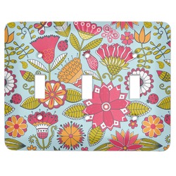 Wild Flowers Light Switch Cover (3 Toggle Plate)