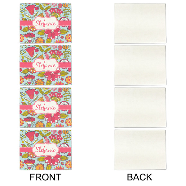 Wild Flowers Linen Placemat - APPROVAL Set of 4 (single sided)