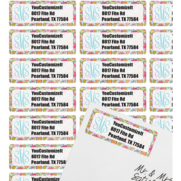 Wild Flowers Mailing Label on Envelope - Multiple Labels