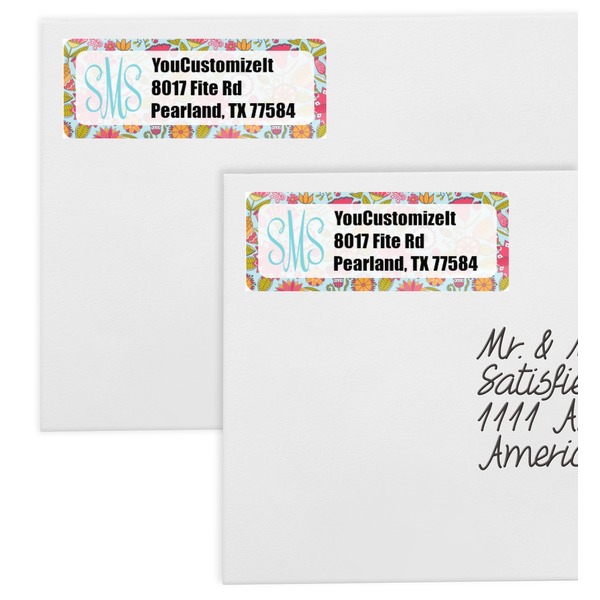 Wild Flowers Mailing Labels - Double Stack Close Up