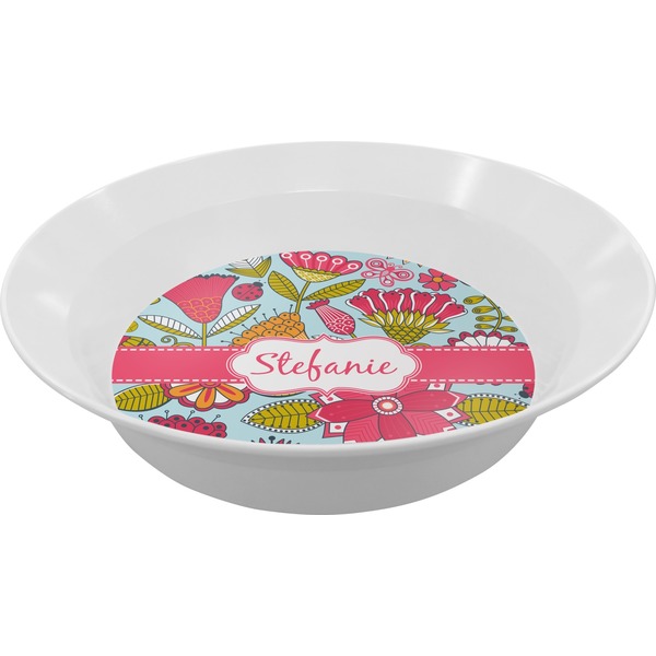 Custom Wild Flowers Melamine Bowl - 12 oz (Personalized)