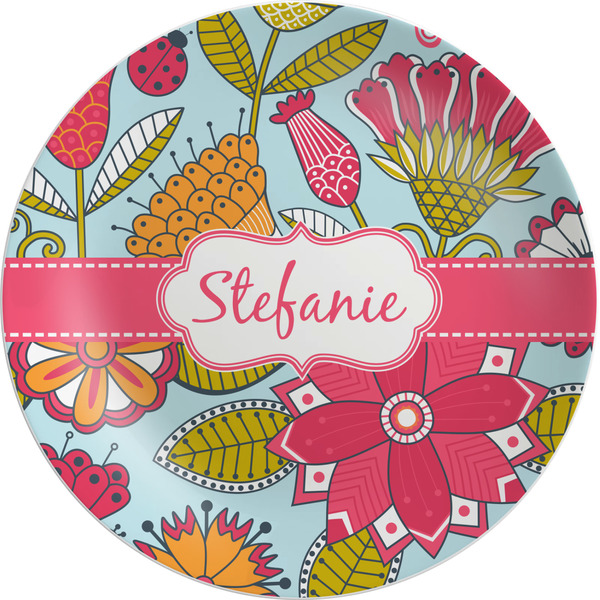 Custom Wild Flowers Melamine Salad Plate - 8" (Personalized)
